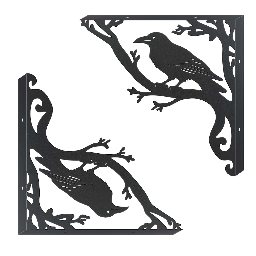 TEMU Lot de 2 étagères métalliques Crow avec support en métal de L, de place, nécessite un montage mural (perçage ), convient pour un rangement