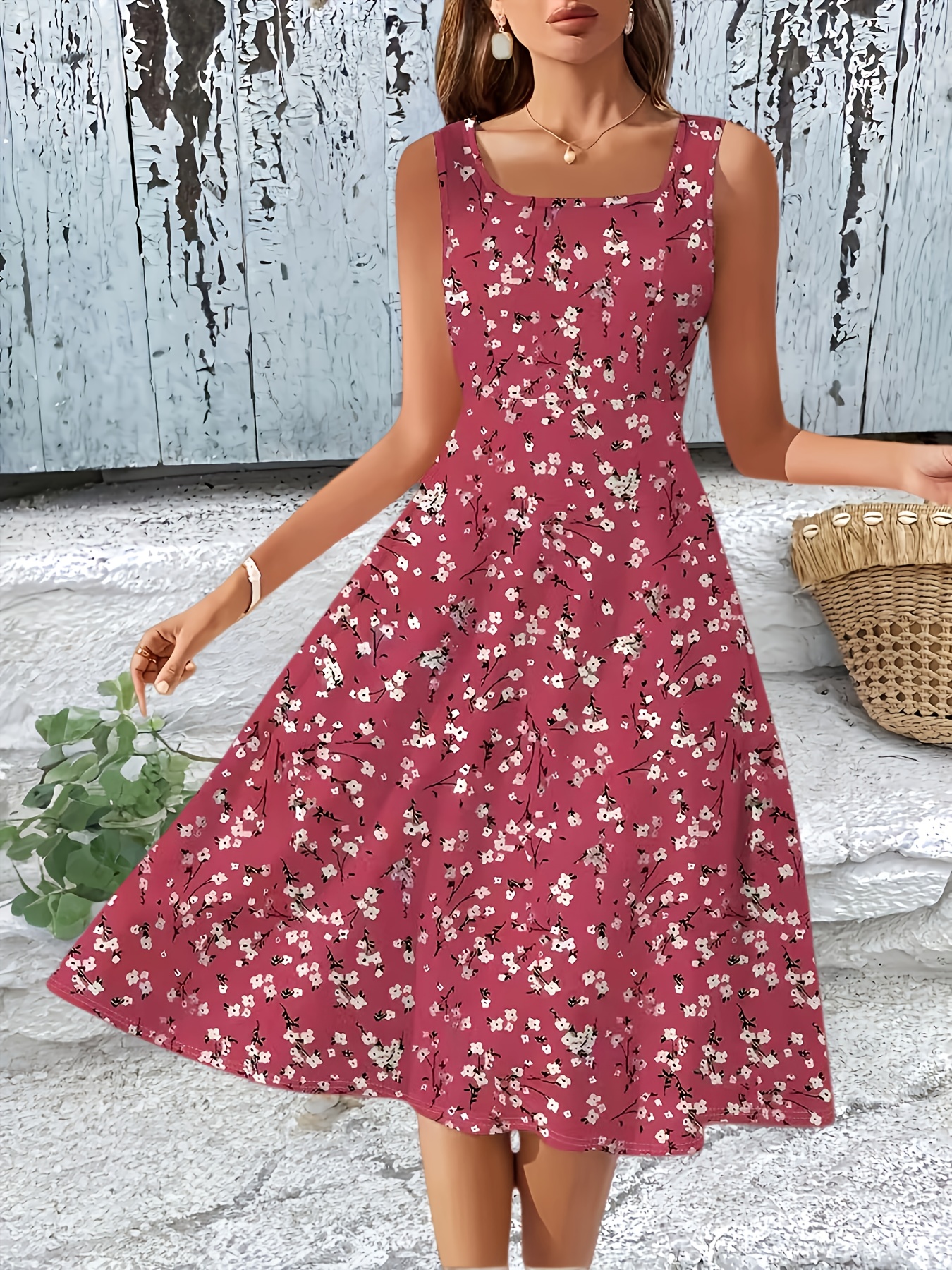 fitted lace wedding dress 423 Daisy & Lucy Red Top With Target Print Dress main image 0