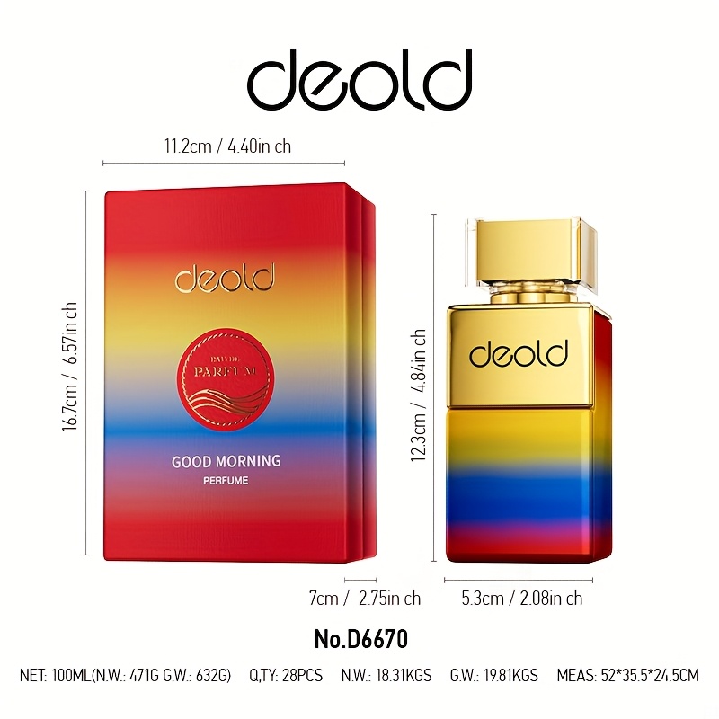 Image of Deold Perfume (100ml/3.4oz) | Colorful Bottle, Citrus Freshness And Floral And Milky , Wake Up , Long-lasting Scent, Ideal Gift For Housewarming And Holidays