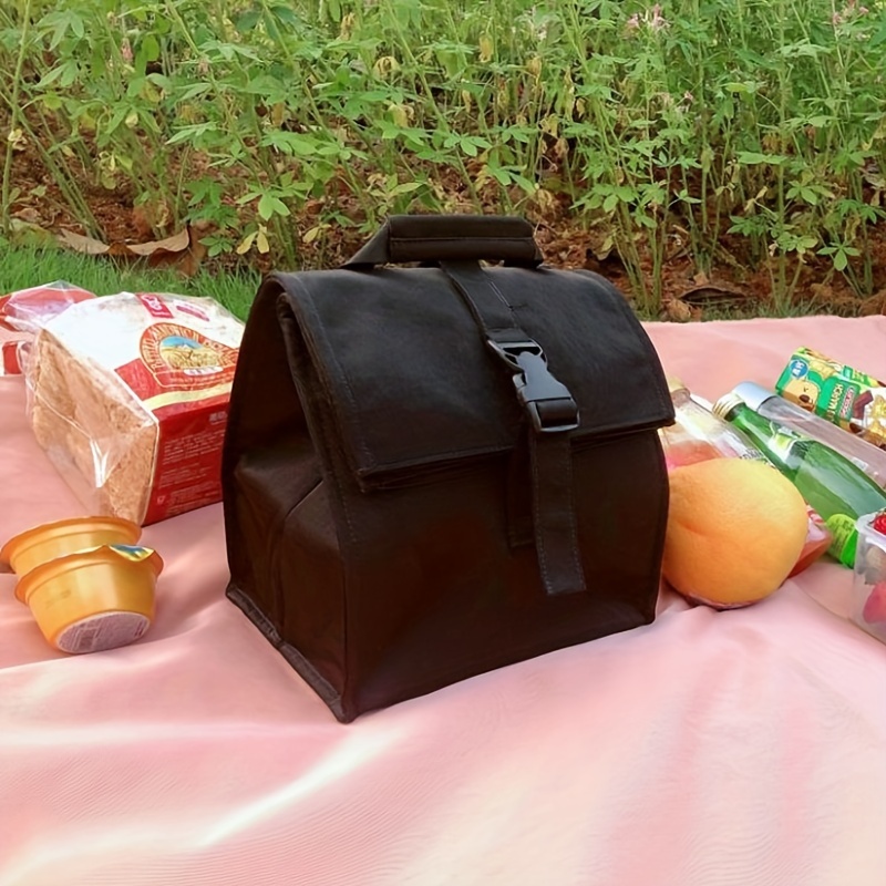 

Foldable Lunch Bag - Insulated Bento Box Carrier With Shoulder Strap, Oxford Fabric, Outdoor Picnics & Camping