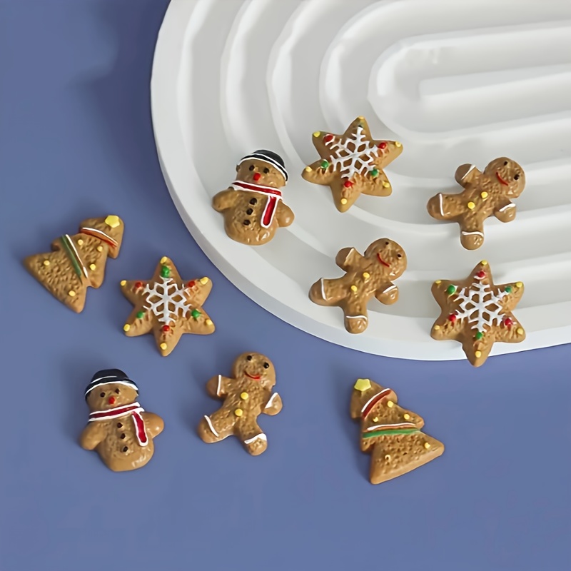 

Christmas Theme Resin Beads Assortment, 10pcs Set, Festive Diy Cookie Models, Realistic Details, Ideal For Jewelry Making And Art Crafts, Seasonal Decor Supplies