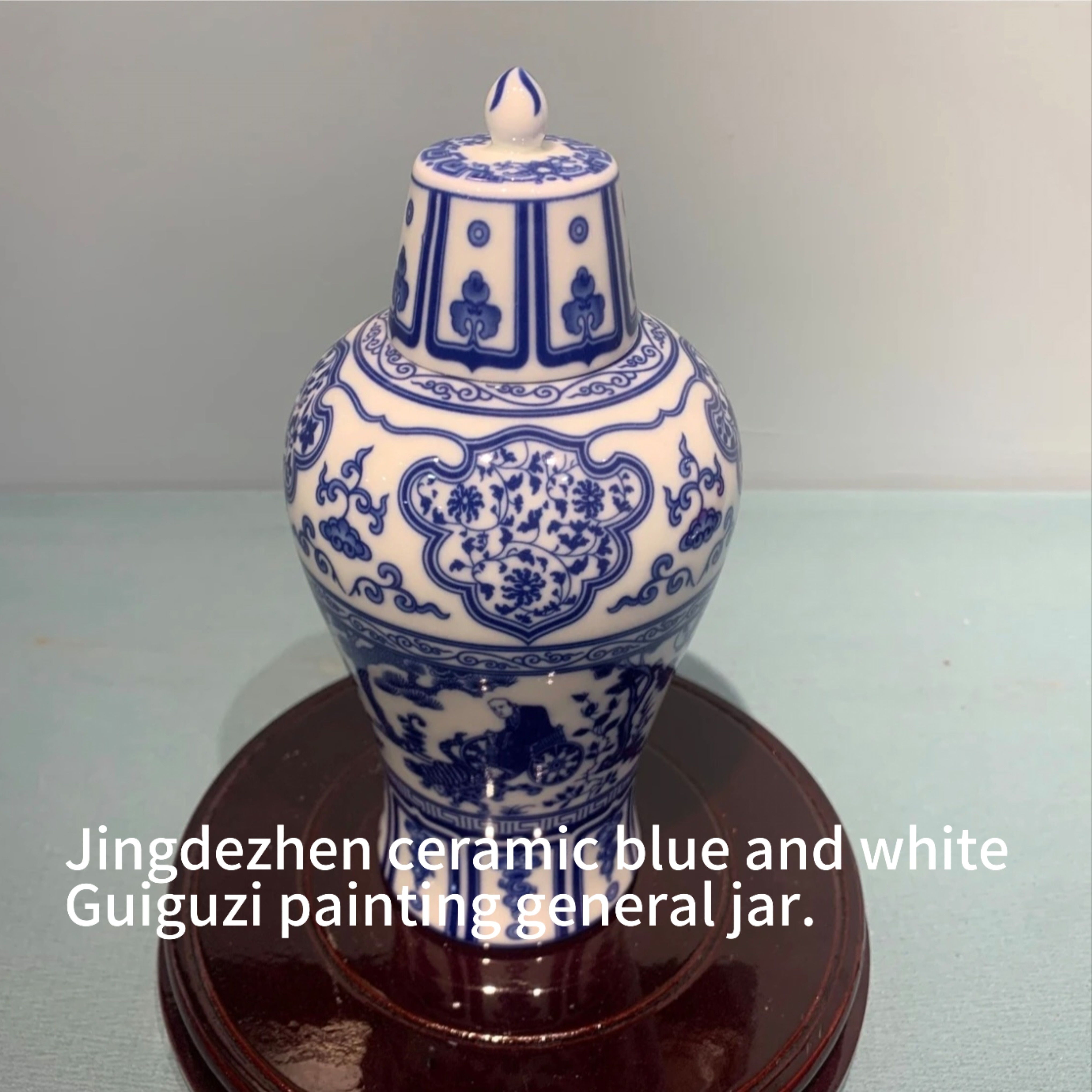 Blue & White Porcelain Baluster Jar - Story of Guiguzi Blue & White Porcelain Baluster Jar - Story of Guiguzi