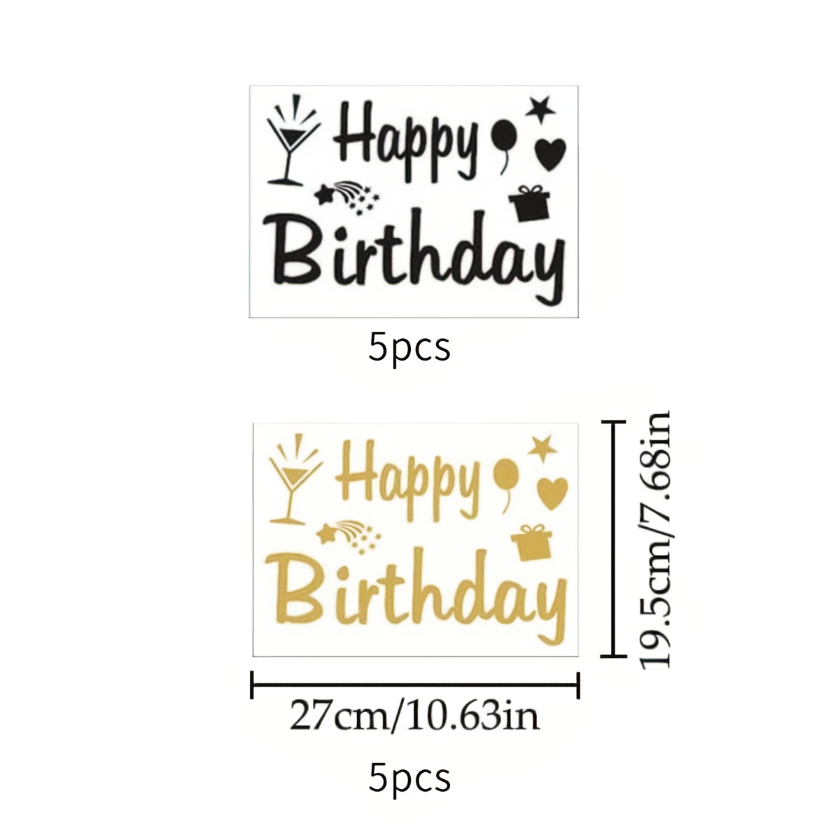 Image of 10pcs Birthday Balloon Stickers, Happy Birthday Letter Stickers, Party Decoration, Celebration Balloon Stickers, Suitable For Gift Boxes And Party Supplies