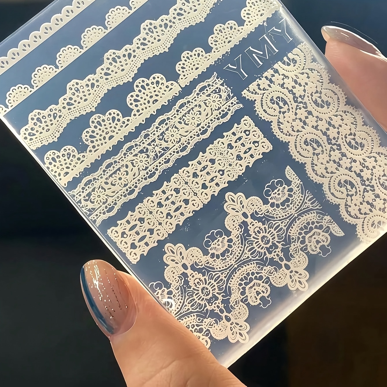 TEMU 1pc New Nail Art Lace Mold, High- Silicone, Premium Alternative, Embossed European Pattern