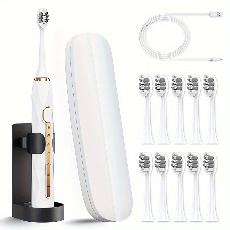 IPX8 Acoustic Electric Toothbrush USB Rechargeable Couple Rechargeable Metal Shaft Adult for Man And Woman Rechargeable Toothbrush Intelligent Timer 10 Replaceable Toothbrush Heads 5 Colors A Toothbrush Base A Portable Case 10 IPX8 Acoustic Electric Toothbrush USB Rechargeable Couple Rechargeable Metal Shaft Adult for Man And Woman Rechargeable Toothbrush Intelligent Timer 10 Replaceable Toothbrush Heads 5 Colors A Toothbrush Base A Portable Case - Image 10