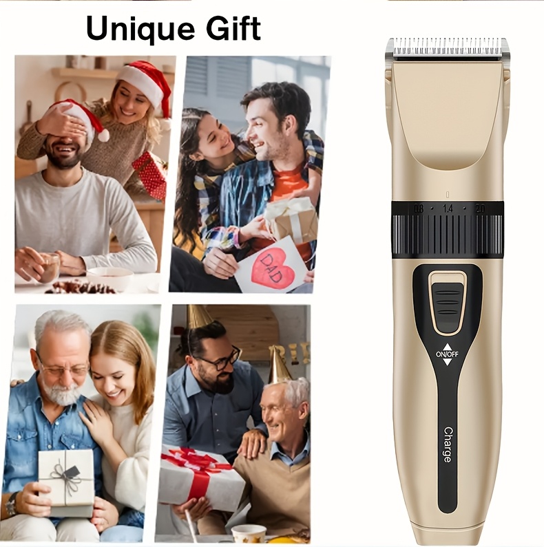 professional mens cordless hair clipper usb rechargeable electric hair trimmer with   high power ceramic cutting head led display screen 4 guide combs cleaning brush and lithium battery suitable for home and salon use perfect fathers day gif Product details 6