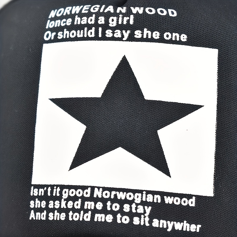 Men's Baseball Cap with Five-Pointed Star Print