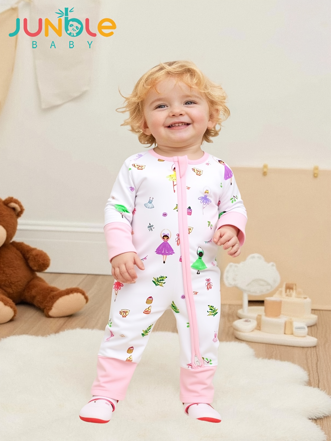 soft bamboo fiber baby jumpsuit cartoon princess Temu Saudi Arabia - Main Image