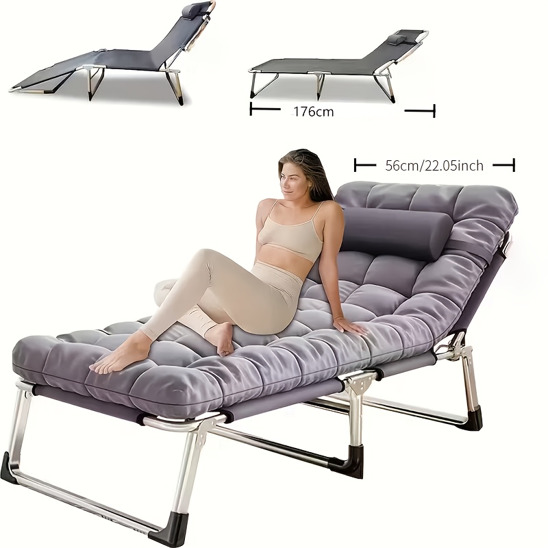 E-shop Faltbarer Bett Tragbares Faltbetten für Erwachsene, Tragkraft 199.58Kg, mit Matratze und Seitentasche - Leichter und Robuster Rahmen, Angelbett,
