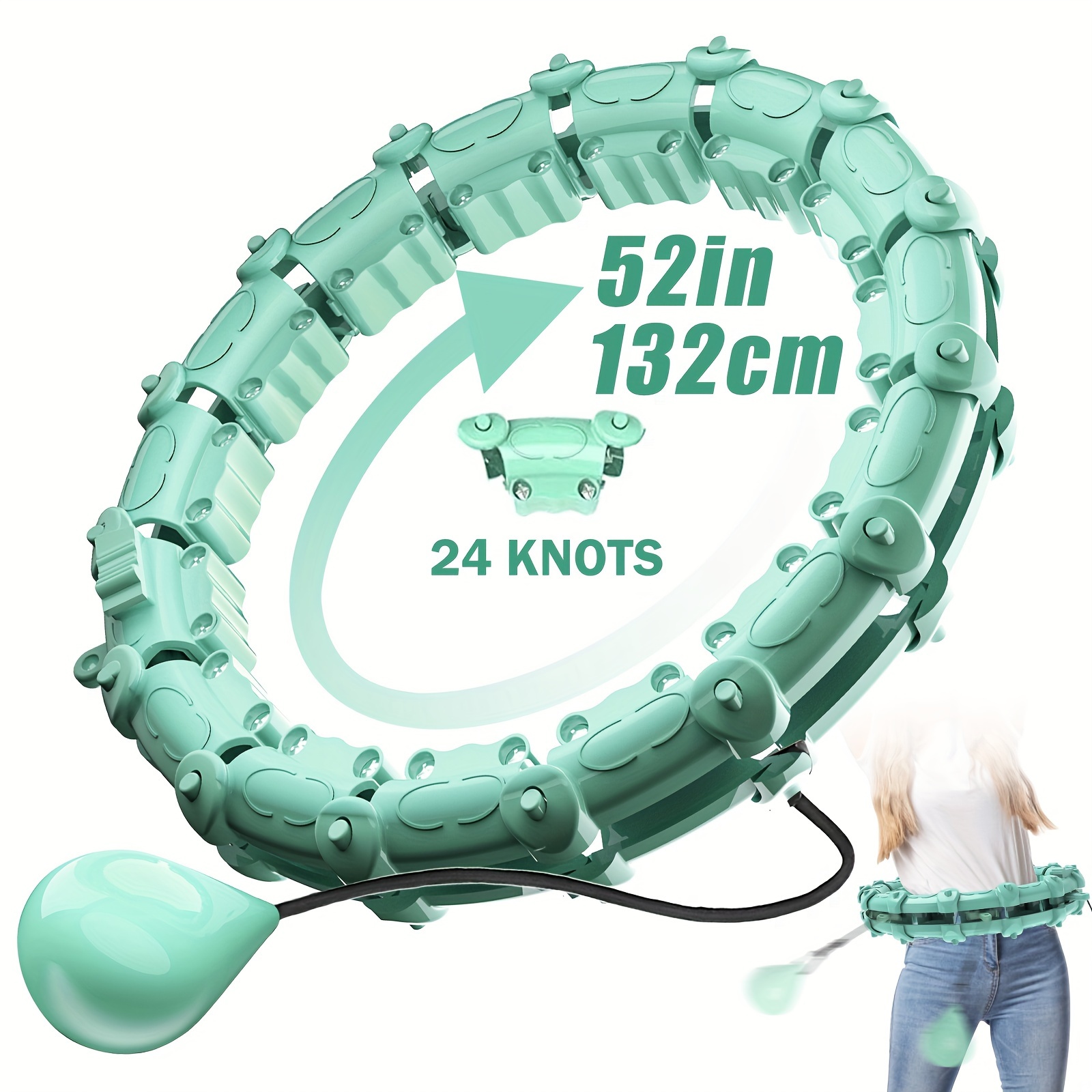 

1pc Adjustable Smart Fitness Hoop With Detachable Knots