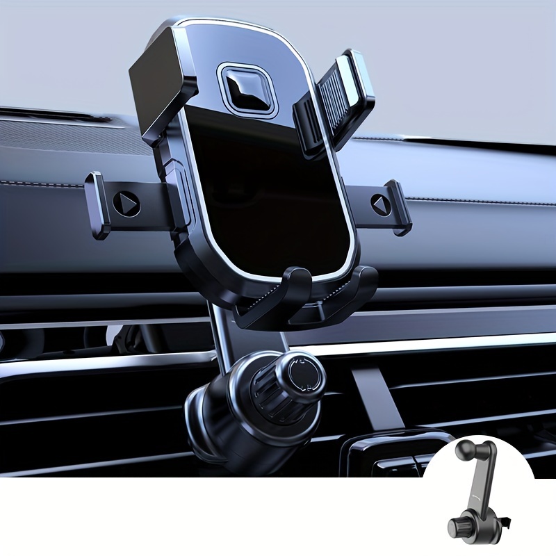 

Gravity Air Vent Car Phone Holder: Telescopic Outlet Mount With Spiral Hook - Universal For 4.7-7 Inch Smartphones - Abs Material