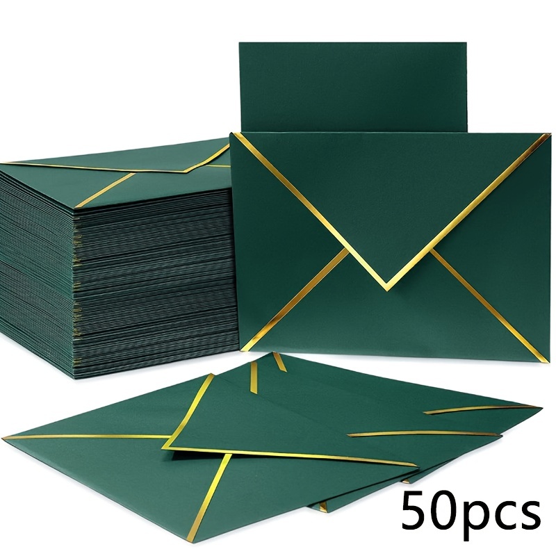 E-shop 50/100 Stk. Westlicher Stil Umschlag mit vergoldetem Doppeloffset-Papier C6 Briefumschlag Hochzeitseinladung Umschlag