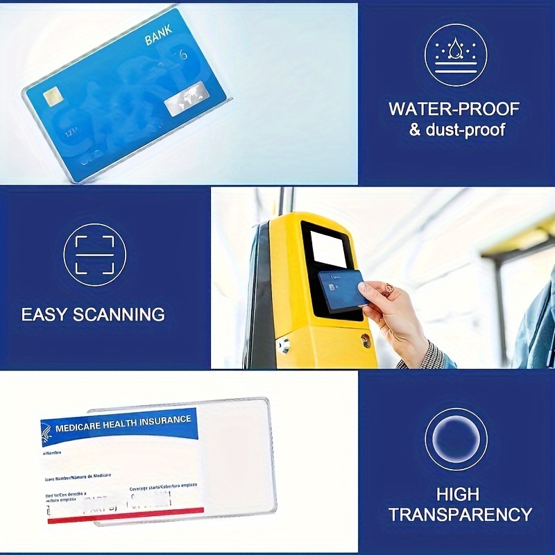 10pcs Premium Transparent Card Protectors - Soft, Waterproof PVC Sleeves for Credit Cards, Business IDs & More - Stylish White