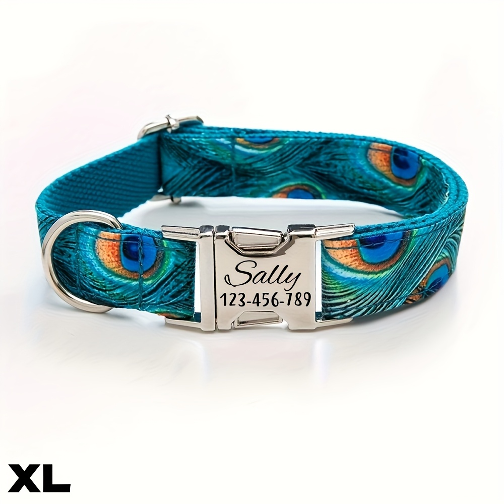 TEMU 1pc Personalized Dog Collar, Custom Engraving With Phone Number Id Tag For Small Medium Large Breeds
