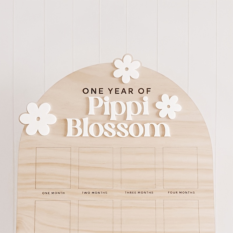 2d flat 2d flat tailored present engraved photo display with 12 monthly frames acrylic name     gift for   birthday holiday or new parents