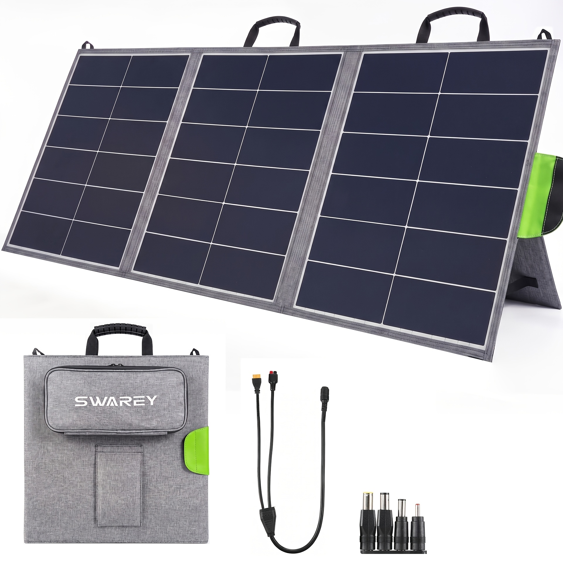 Image of Swarey Foldable Solar Panel, Solar Module With Monocrystalline Solar Cell For Power Station, Solar System, Solar Charger With Multi-contact For Camping, Garden, Without Battery