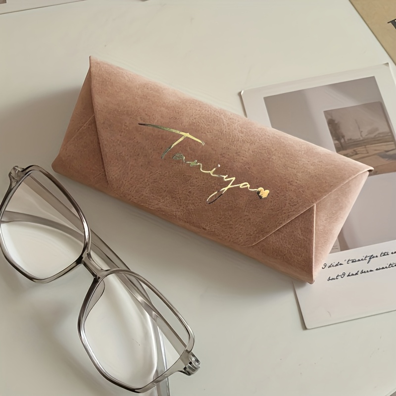 Image of Personalized Diy Name Luxury Portable Eyeglass Case Fashion Soft -friendly Holder Elegant Storage For Fashion Glasses Daily Use Eyeglass Case