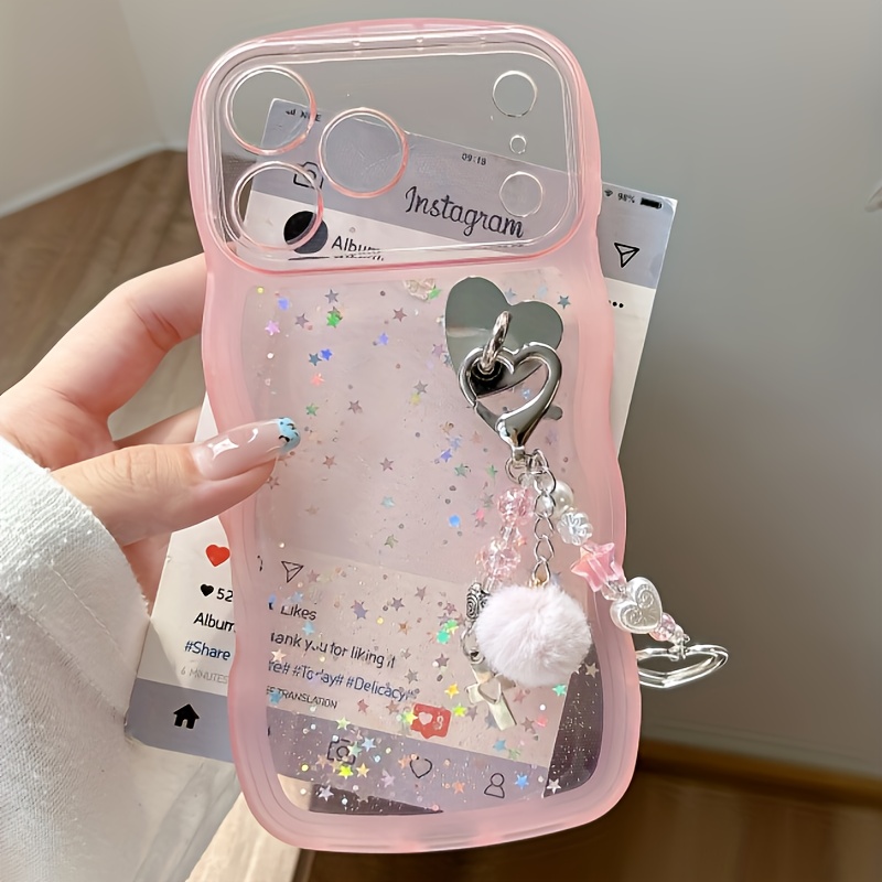 TEMU Phone Case: Star Dropper Ball Love Pendant Phone Case Suitable For Protective Case