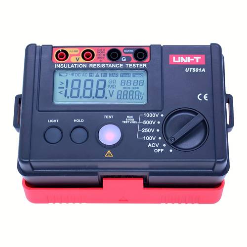 insulation megohmmeter tester ground measurement device ranging megohm to 5 5g with ac testing voltages of 100v 250v 500v and lcd display with backlight ut501a