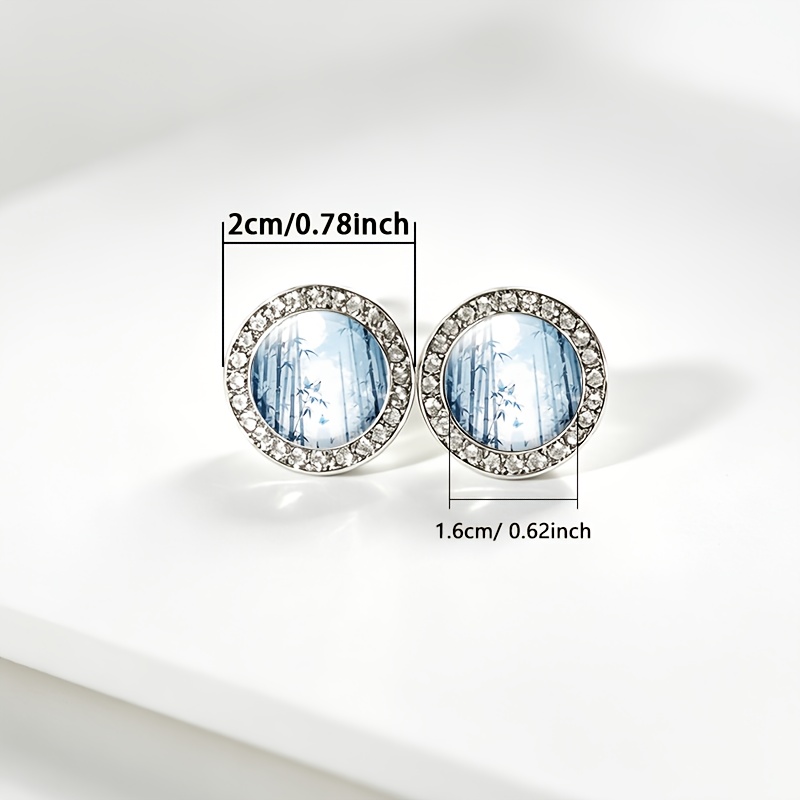 2pcs Serene Bamboo Forest Butterfly Stud Earrings