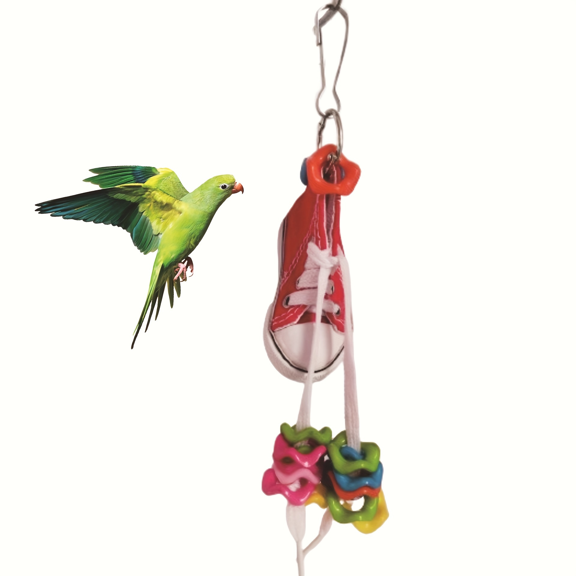 

1pc Parrot Bird Toy Bite Canvas Shoes Toy Bird Supplies Claw Toy Colored Acrylic Bite Toy