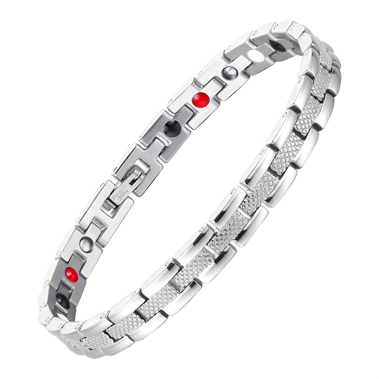 E-shop 1 Stück Edelstahl Armband für Damen Herren, Modisches Edelstahl Magnetarmband, Verstellbare Länge mit Größenwerkzeug, Schmuck Geschenke