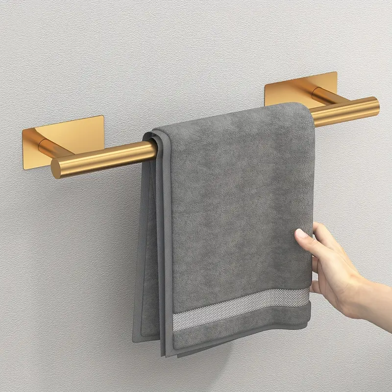 1 piece bathroom towel rack storage wall mounted without punching hole toilet towel rail self pasting stainless steel 3 colors length 40cm Product details 3