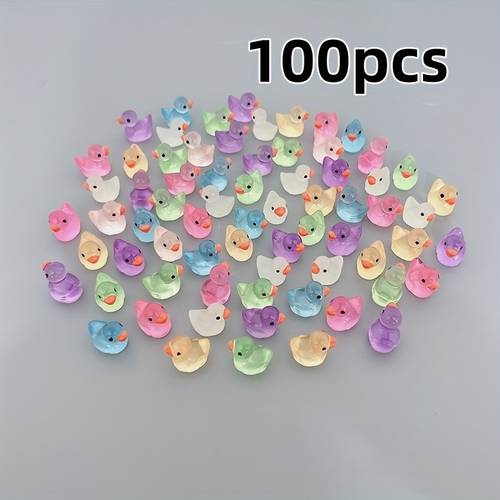 50 100 202pcs mini colorful nightlight duckies bonsai statues random colors suitable for garden decoration decorative items vehicle decorations garden mini landscapes aquatic decor diy craft statue decorations festival decorative items