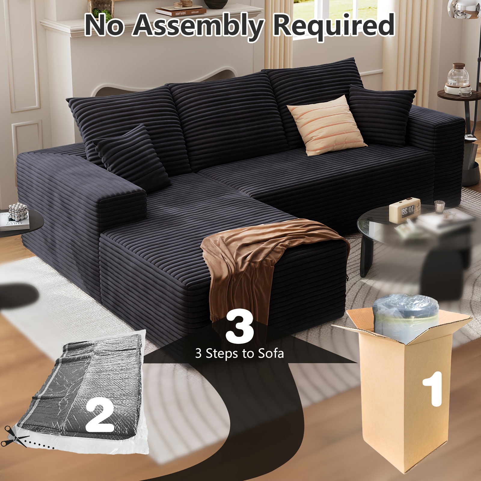 L-SHAPED CLOUD SOFA SET FOR LOUNGE