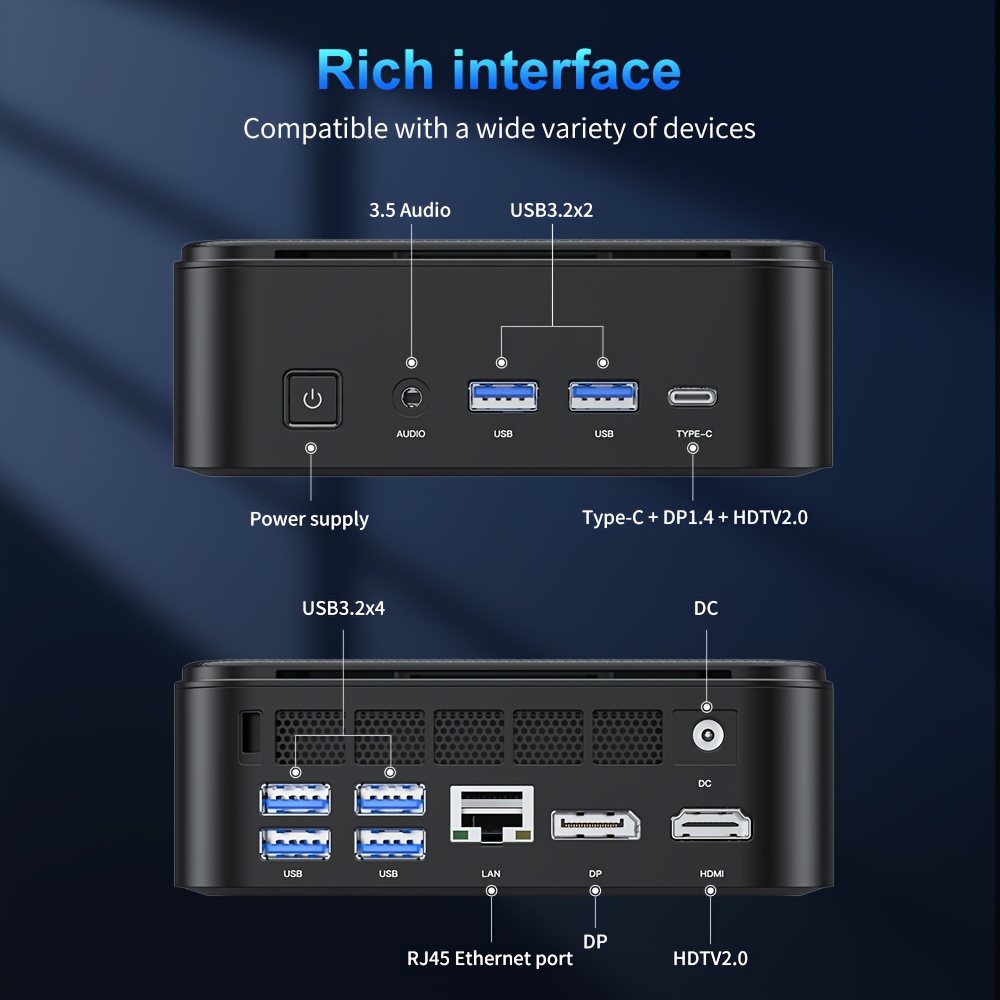 PC AMD Ryzen 7 7730U (tot 4.5GHz) 32GB DDR4 1TB SSD met Radeon Graphics | Desktop Computer voor Kantoor/Thuisbioscoop/Vergadering/Zakelijk/Reis | USB3.2