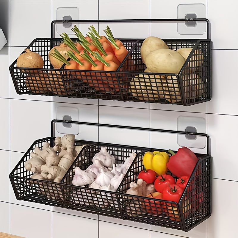 

Mounted Kitchen Storage - Metal Organizer For Spices, Garlic, , Vegetables, Non-food Safe, For Tidying