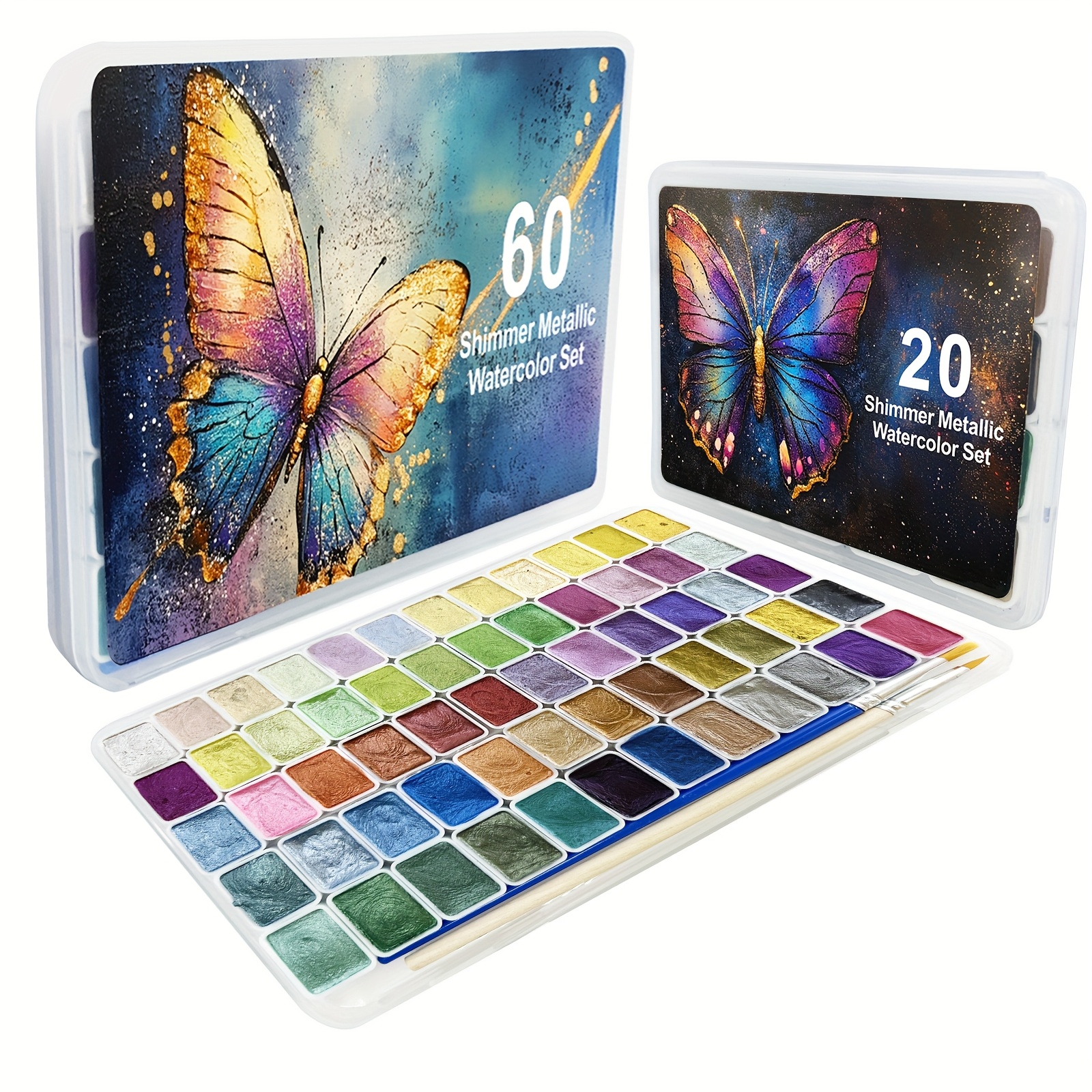 

Mini Forestry Shifting Watercolor Painting Set,20/ 60 Color Shifting Watercolor Paint Set, Shimmer Metallic Watercolor Paints Set, Glitter Watercolor Paint, Solid, Fantasy