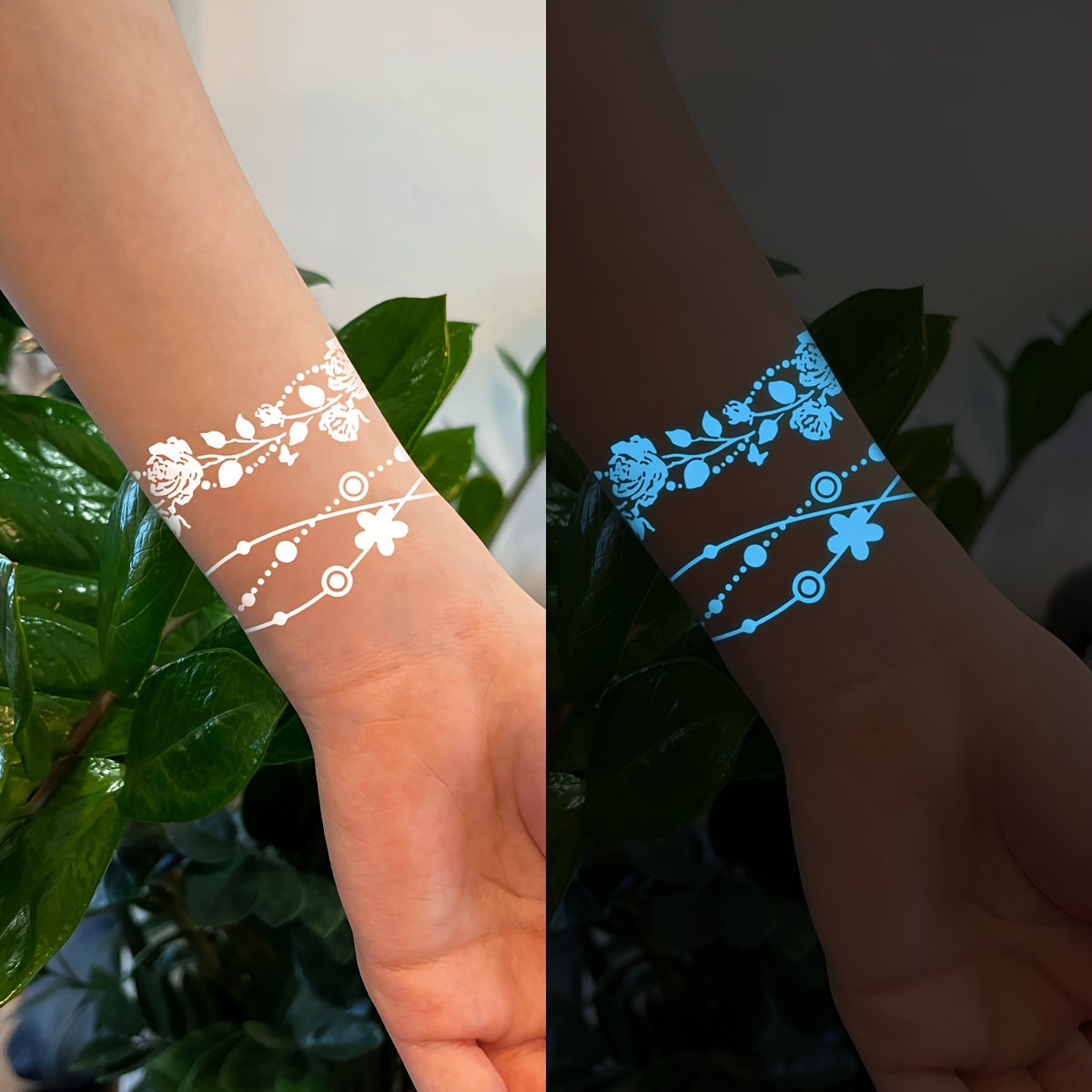 

2024 Trendy Glow-in-the-dark Temporary Tattoos - Waterproof, High-quality Design For Forehead & Bracelet Tattoos Temporary Waterproof Long Lasting Tattoos Temporary Waterproof