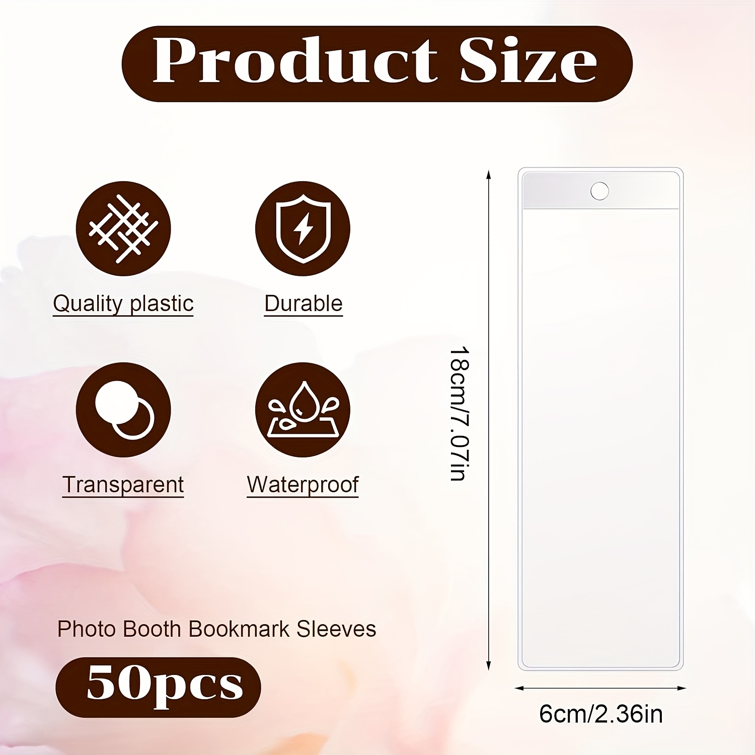 Image of 25/50 Plastic Bookmark Sleeves, Diy Transparent Bookmark Holders, Photo Booth Sleeves, Blank Photo Frames, Suitable For Wedding Photo Strips, Graduation Gifts, Office Party Favors