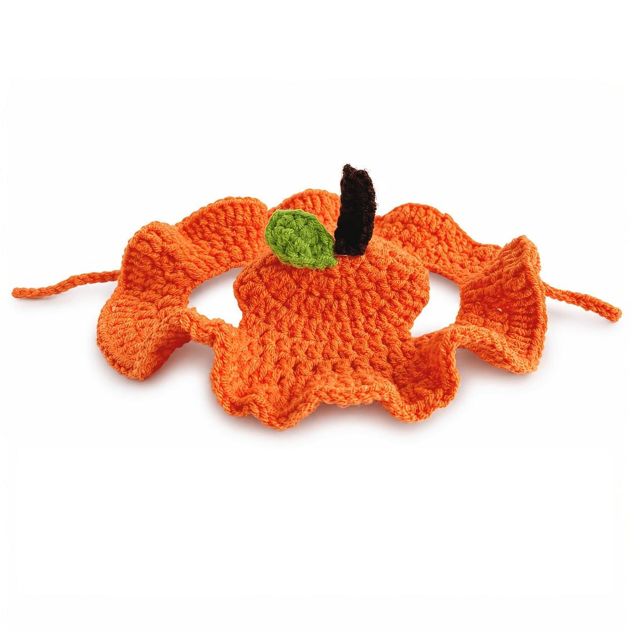 TEMU Chapeau de chat orange , costume doux en crochet de citron, avec cordon de serrage réglable, accessoire photo amusant pour chats et chatons