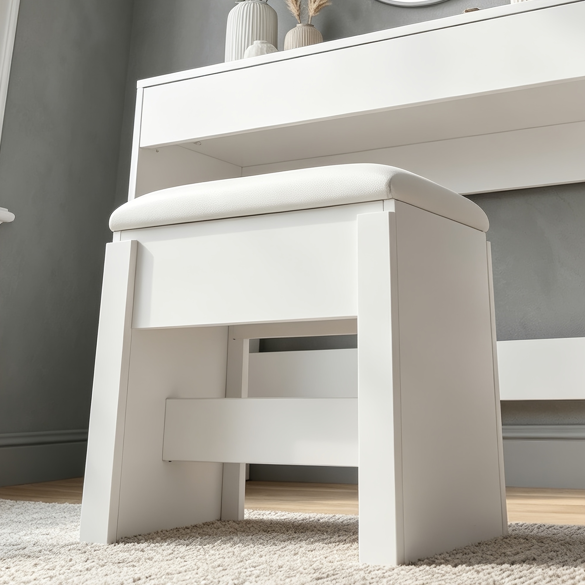 TEMU Pouf contenitore a a prezzo | Panchetta per scarpe imbottita ad | Gambe silenziose e antigraffio | Design versatile per qualsiasi