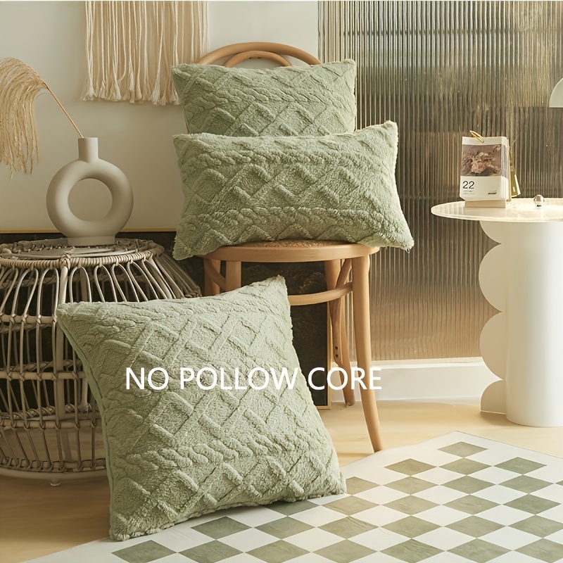 Solid Jacquard Stuffed And Geometric Pattern Cushion Cover With High Quality For Sofa And Bed Without Insert