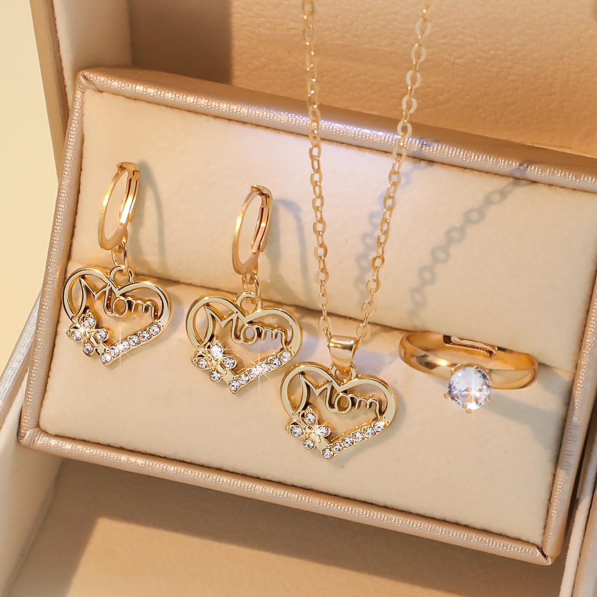 4pcs Love Heart Luxury Romantic Jewelry Set for Women