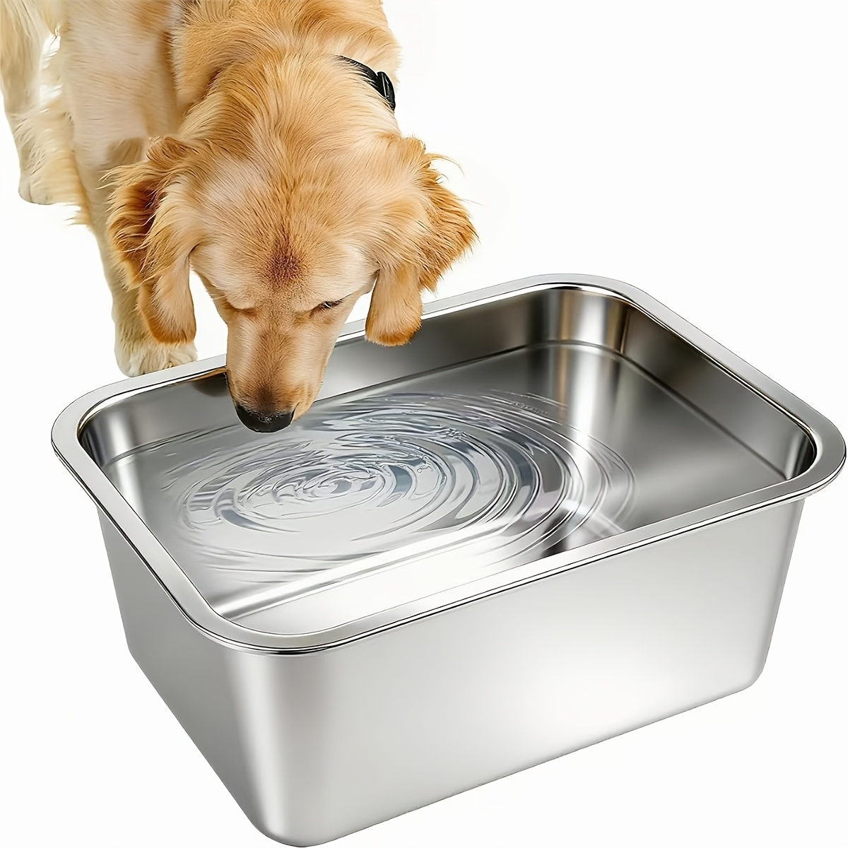TEMU A Large-capacity Stainless Bowl/pet Bowl With A Wide Opening For Food Or Water. Multi-functional For Indoor And Outdoor Use, Suitable For Medium