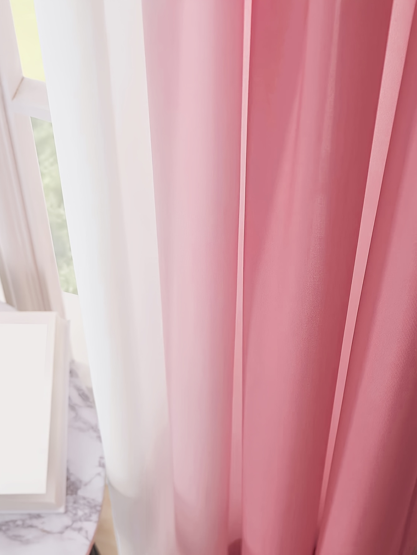 2 panels gradient curtain yarn gradient sheer curtains polyester curtain suitable for kitchen bedroom   living room home decor details 2