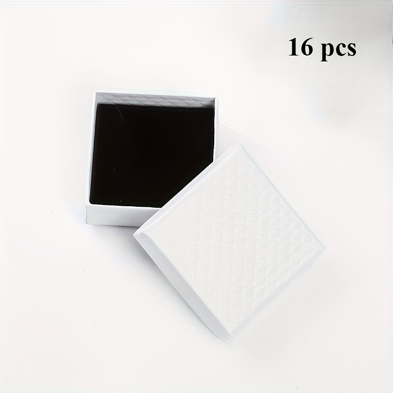 TEMU 16 Cajas de Regalo para Joyería con , 5.08 x 5.08 x 2.79 cm (aproximadamente 5 x 5 x 3 cm), Cajas de Regalo Pequeñas de Cartón, Adecuadas para