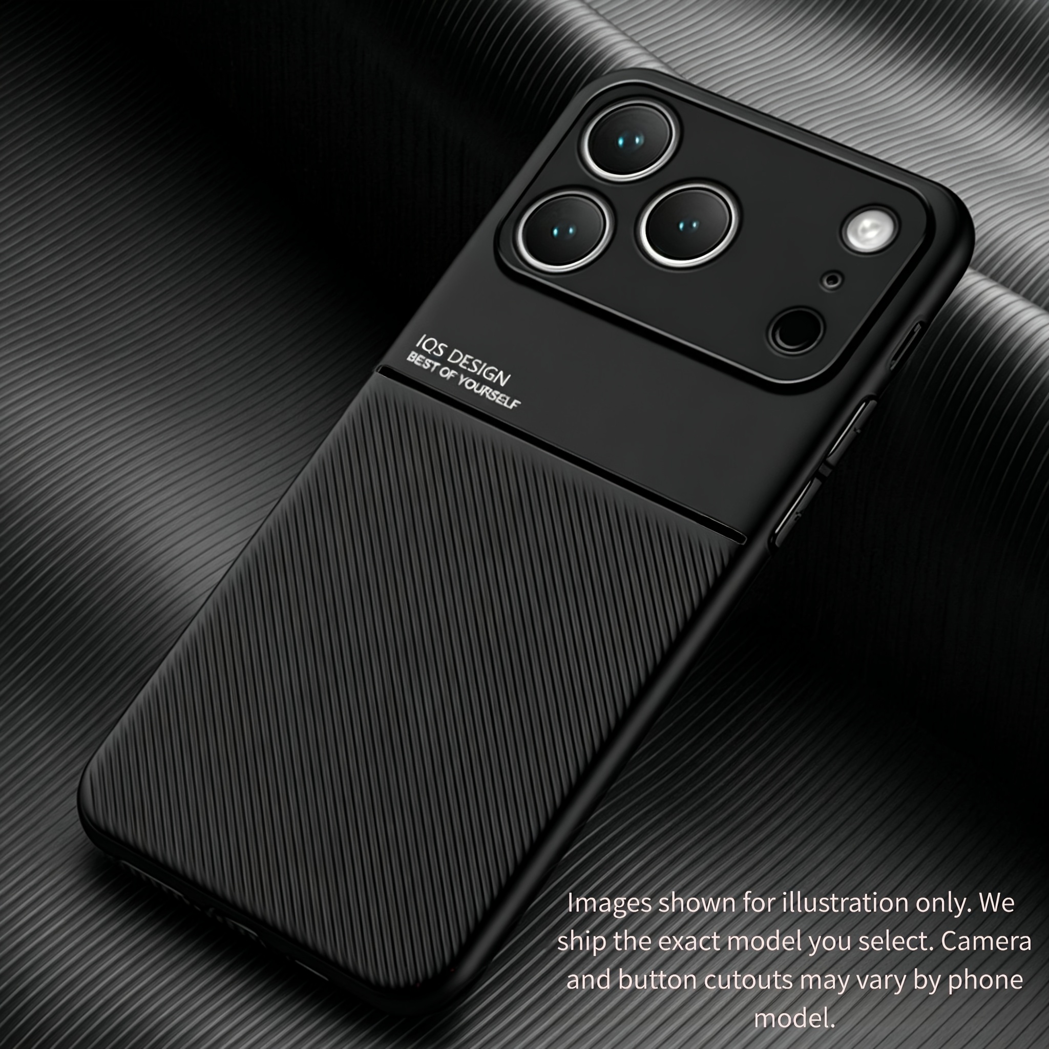 TEMU Phone Case - Leather Texture Magnetic Phone Case Compatible With Iphone 13/14/15/16/17 Pro Max, Built-in Magnetic Sheet For Car Mount, Anti-slip