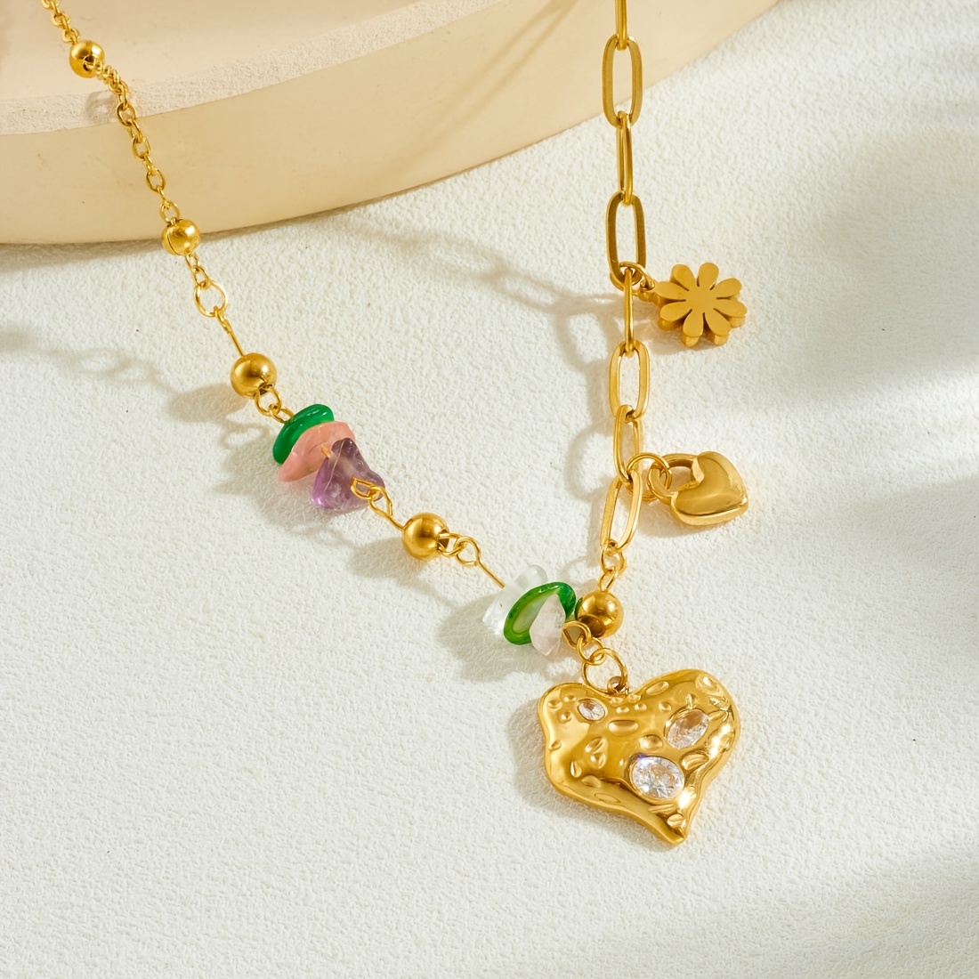 Women's Irregular Heart-shaped Multi-element Pendant Necklace