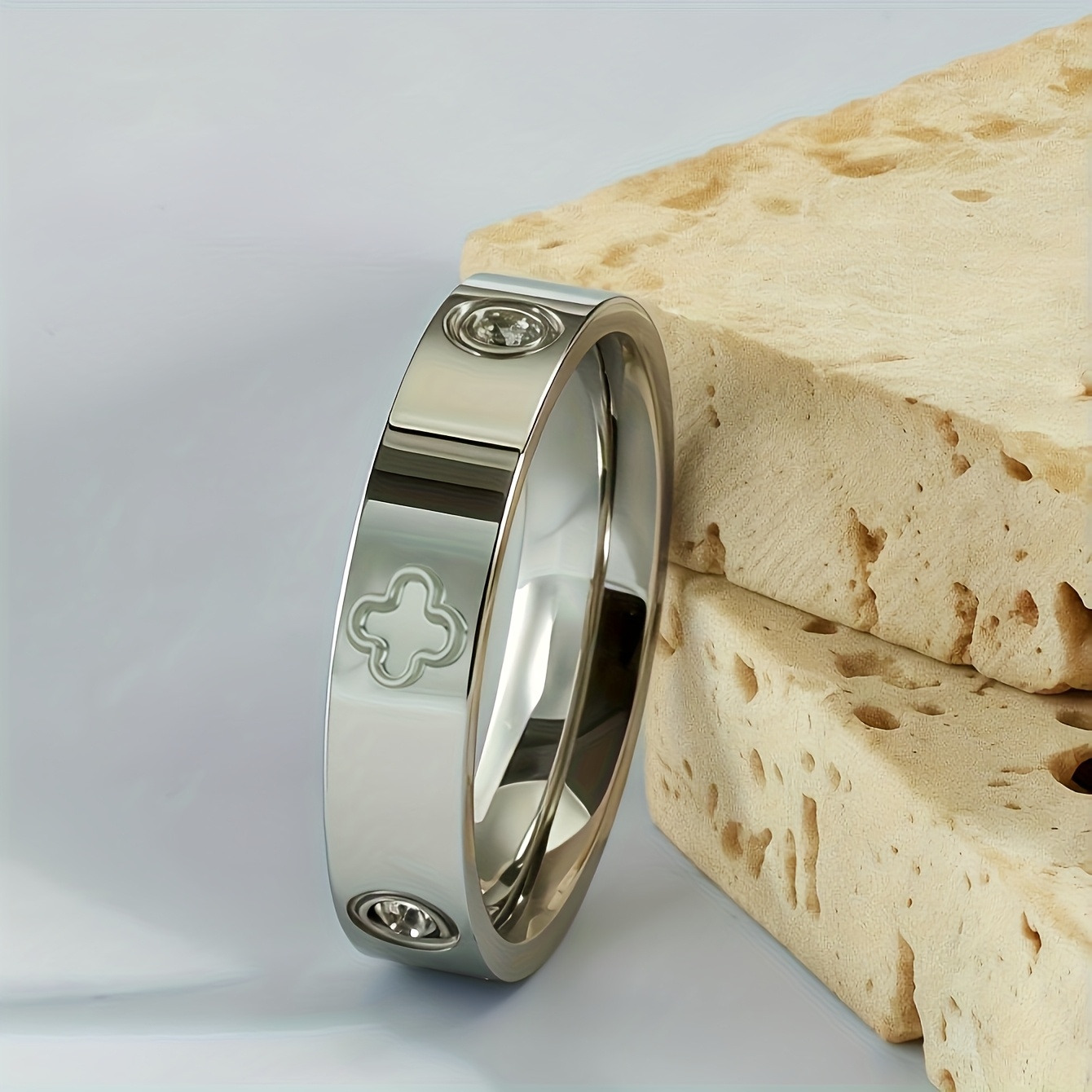 TEMU 1 Casual, Simple And Classic Ring. Stainless Steel Ring. Sweet And Romantic Gift , Gentle Recommendation, Suitable For Men And Women To Wear