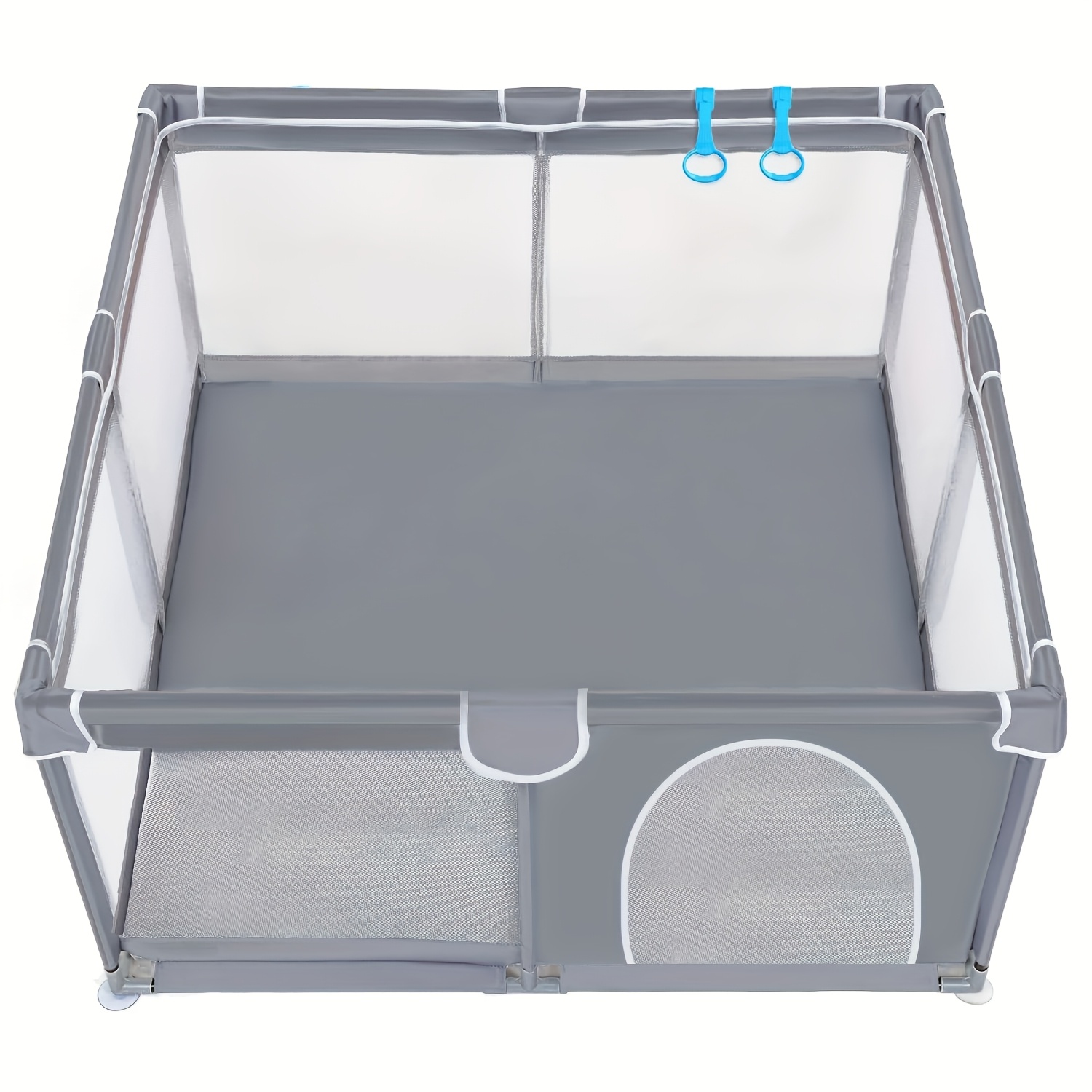 TEMU Baby Playpen, Kids Activity Center Large Indoor & Fence With Soft Breathable Mesh For Toddlers – Halloween Christmas Gift (47.24"×47.24"), Grey