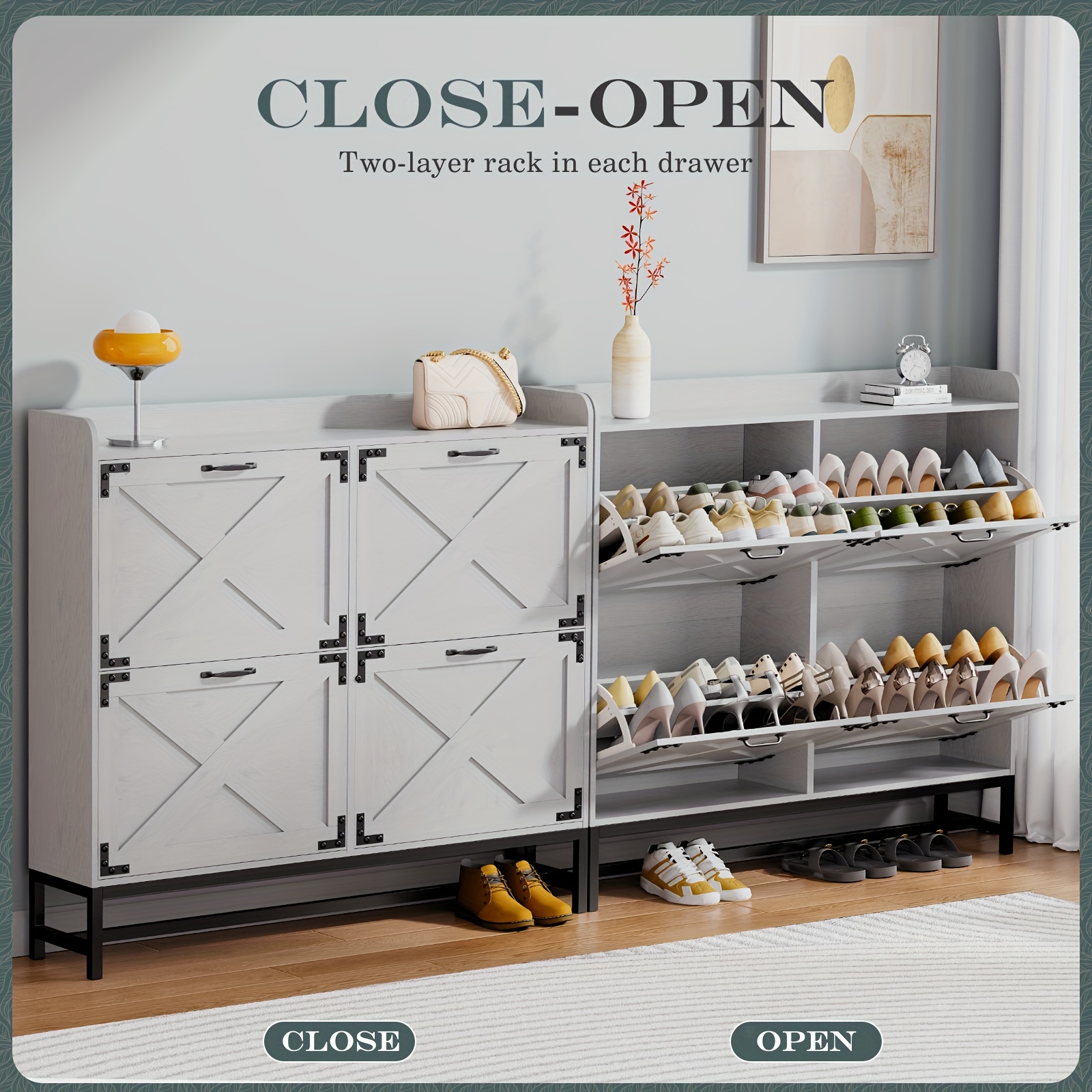 shoe cabinet storage sold on Temu United States