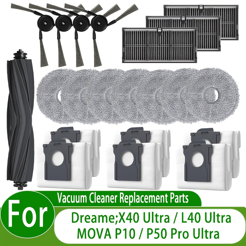 TEMU Kit di accessori per aspirapolvere robot X40 Ultra/L40 Ultra/ P10/P50 Pro Ultra/X40 Master - Set completo di accessori per , inclusi spazzole,