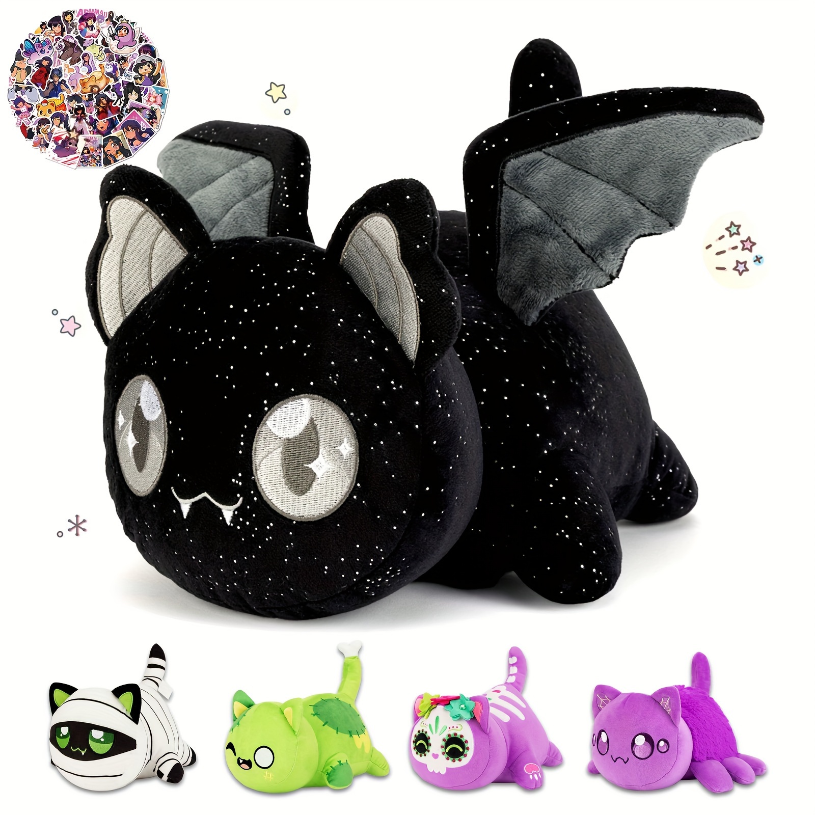 

Splushmow® Cute Meemeows Bat Cat Plush, Spider Cat Plush, Cat Plush, Purple Sugar Cat Plush, Zombie Cat Plush, Doll Birthday, Party Gift For Kids Girlfriend And Fans Valentine's Day