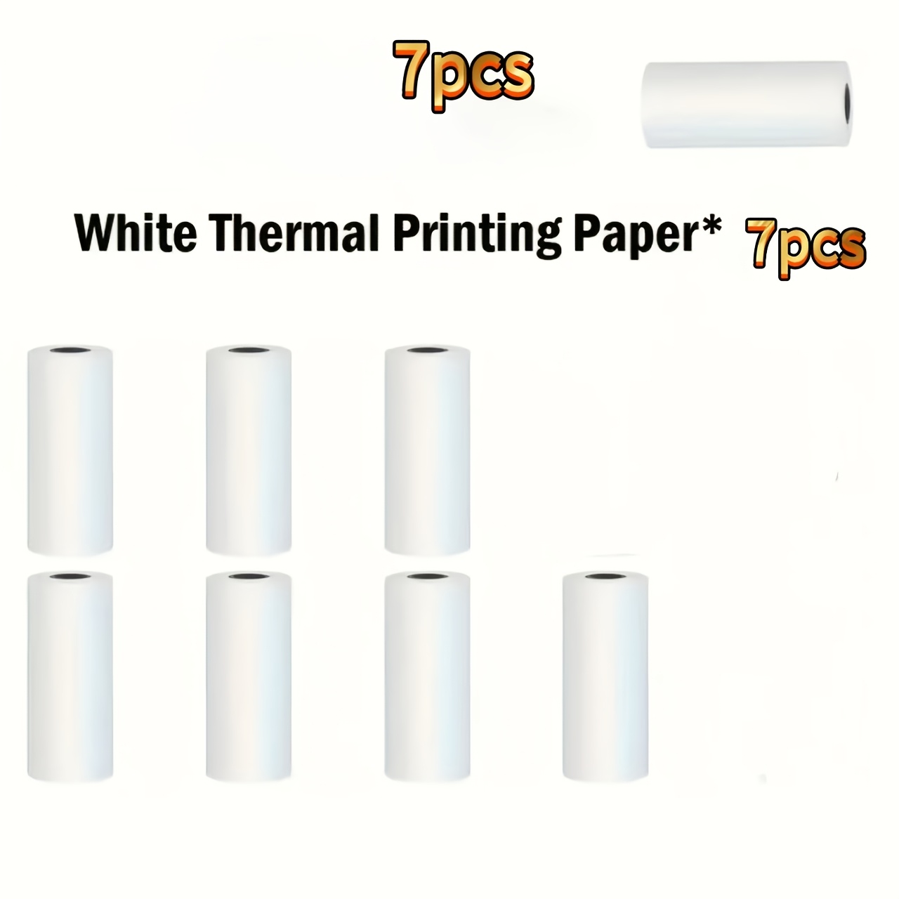 TEMU 7 Rouleaux de Papier Thermique pour Imprimante, pour Impression d'Appareil Photo, Papier de Reçu 57 X 25Mm, Adapté aux Mini Imprimantes Photo