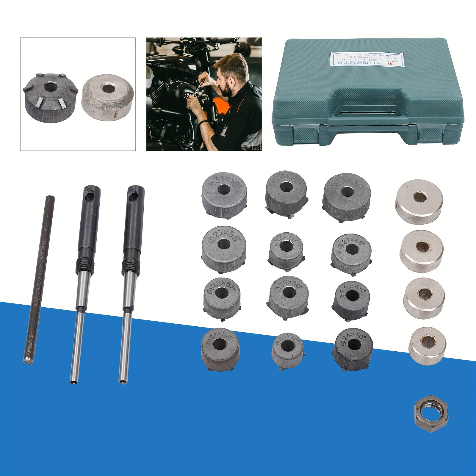 

Valve Seat Reamer Grinding Wheel Set Universal Repair Cutter Valve Tool New Usa